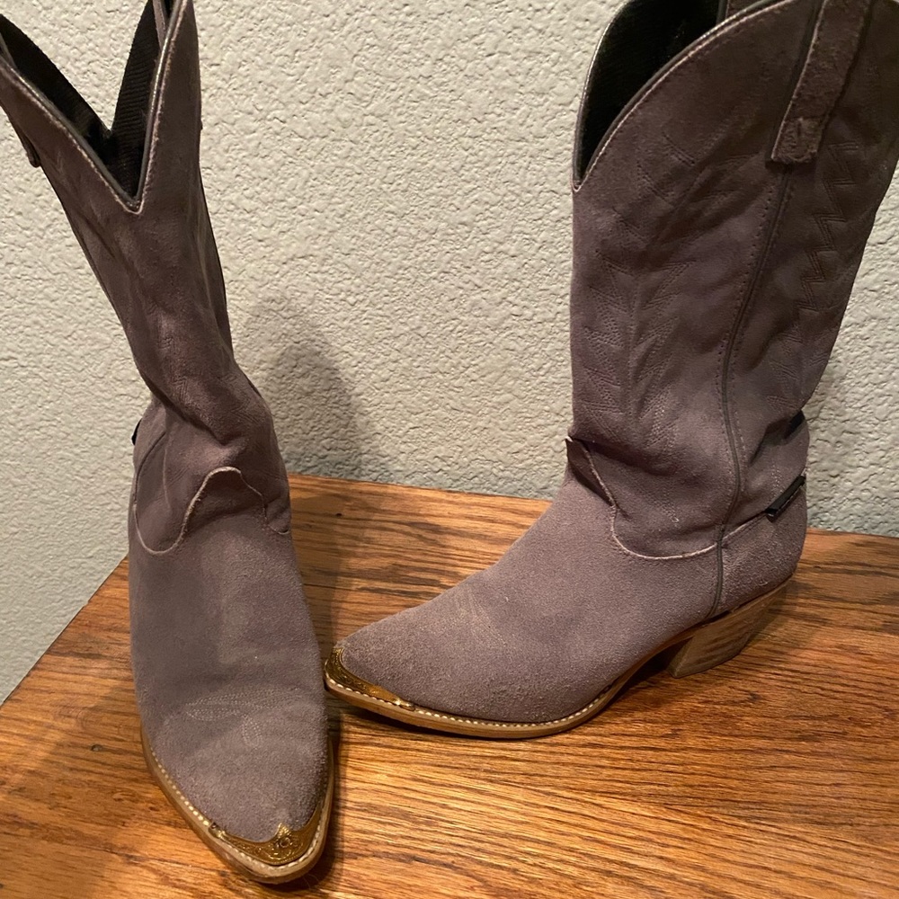 Vintage suede cowboy boots